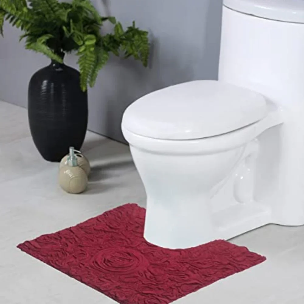 *CLEARANCE* Home Weavers Bell Flower Collection Cotton, Soft toil Rug Red
